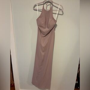 Bari Jay Mauve Backless Halter Dress